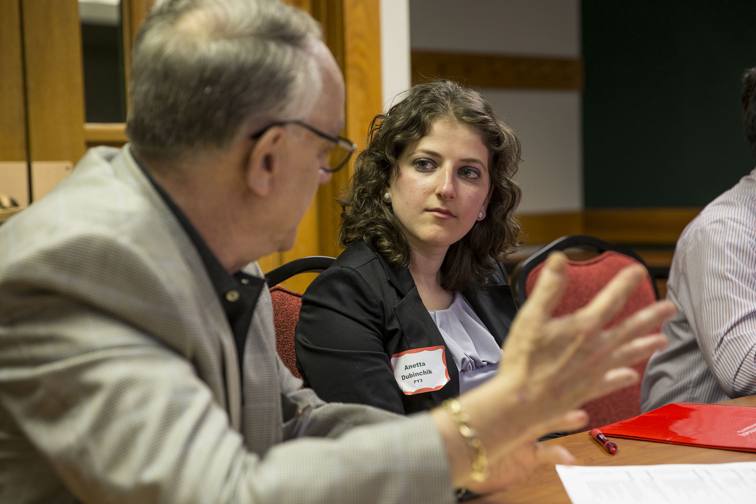 A Temple student discusses an education plan with their mentor.