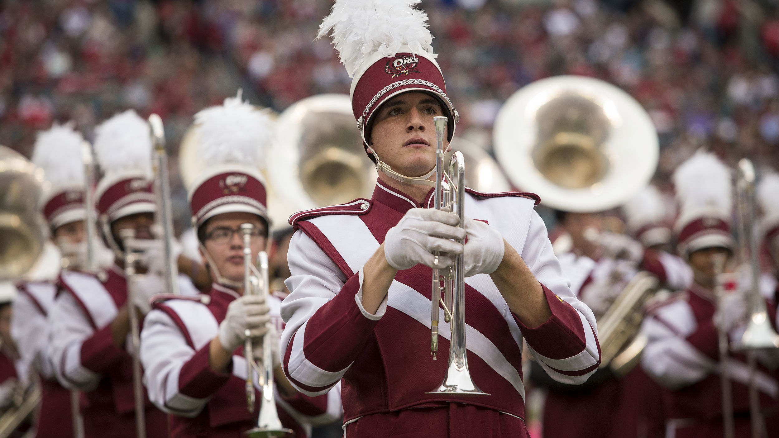 Temple's marching band.