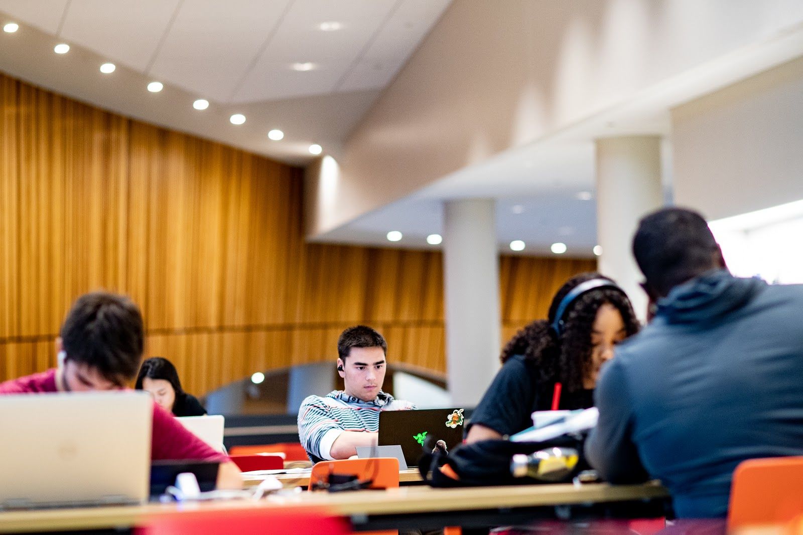 Students studying in Charles Library.