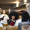 Students in dining hall