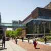 Students walking down Liacouras walk